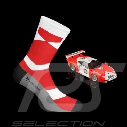 Chaussettes Porsche 911 GT1 Marlboro 24h Le Mans 1997 Rouge / Blanc - mixte - Pointure 41/46