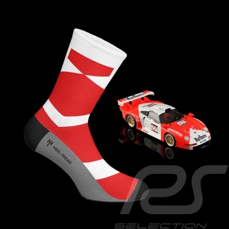 Chaussettes Porsche 911 GT1 Marlboro 24h Le Mans 1997 Rouge / Blanc - mixte - Pointure 41/46