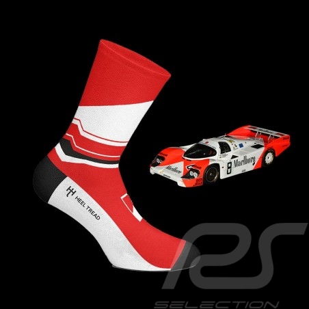 Chaussettes Porsche 956 Marlboro 24h Le Mans 1983 Rouge / Blanc - mixte - Pointure 41/46