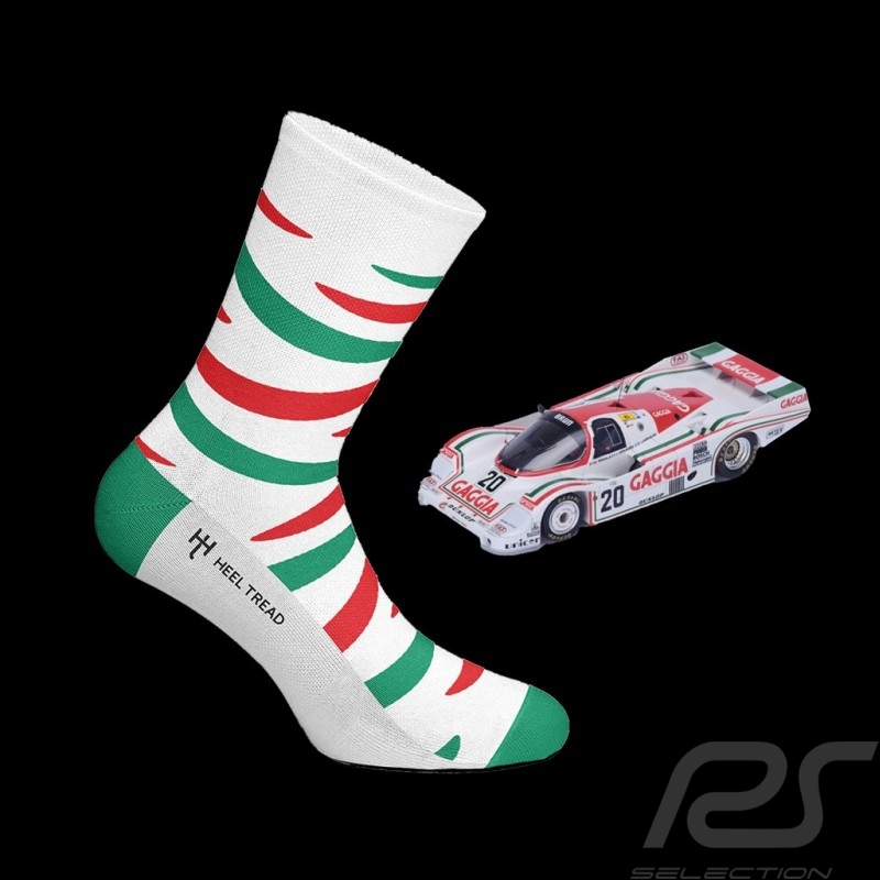 Porsche 956 24h Le Mans 1984 Socken Rot / Grün / Weiß - Unisex - Größe 41/46