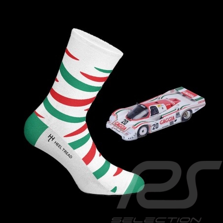 Chaussettes Porsche 956 24h Le Mans 1984 Rouge / Vert / Blanc - mixte - Pointure 41/46