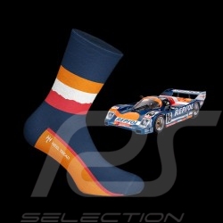 Porsche 962C 24h Le Mans 1990 Socken Blau / Rot / Orange / Weiß - Unisex - Größe 41/46