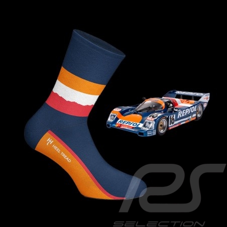 Porsche 962C 24h Le Mans 1990 Socken Blau / Rot / Orange / Weiß - Unisex - Größe 41/46