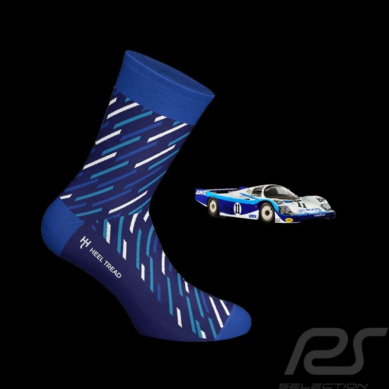 Porsche 956 24h Le Mans 1983 Socken Blau / Weiß - Unisex - Größe 41/46