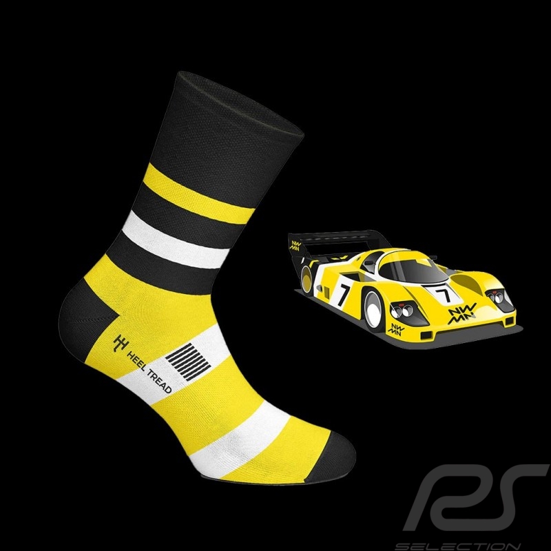 Porsche 956 Winner 24h Le Mans 1984 Newman socks Black / Yellow / White - unisex - Size 41/46