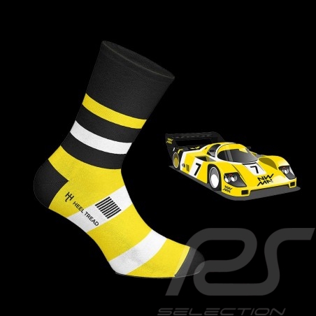 Porsche 956 Winner 24h Le Mans 1984 Newman socks Black / Yellow / White - unisex - Size 41/46