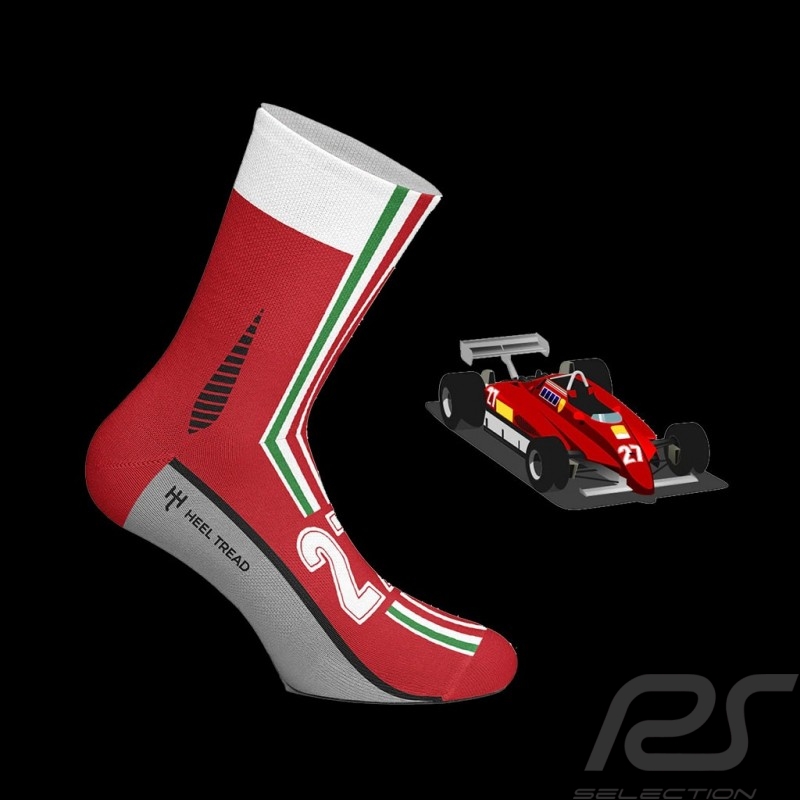 Ferrari 126C2 F1 Gilles Villeneuve socks Red - unisex - Size 41/46
