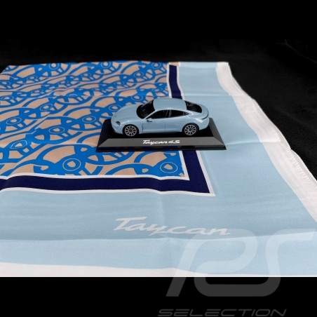Porsche Scarf Taycan Natural silk Blue WAP9410010NUSA