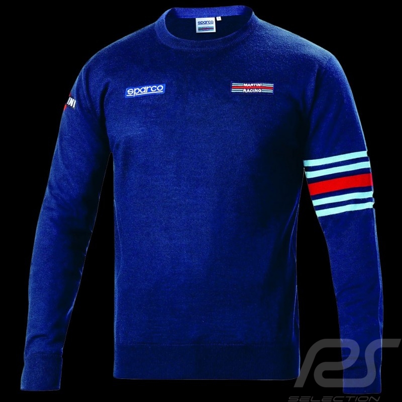 Porsche Martini Racing Pullover Wolle Rundhalsausschnitt Sparco Marineblau 01338MRBM - Herren