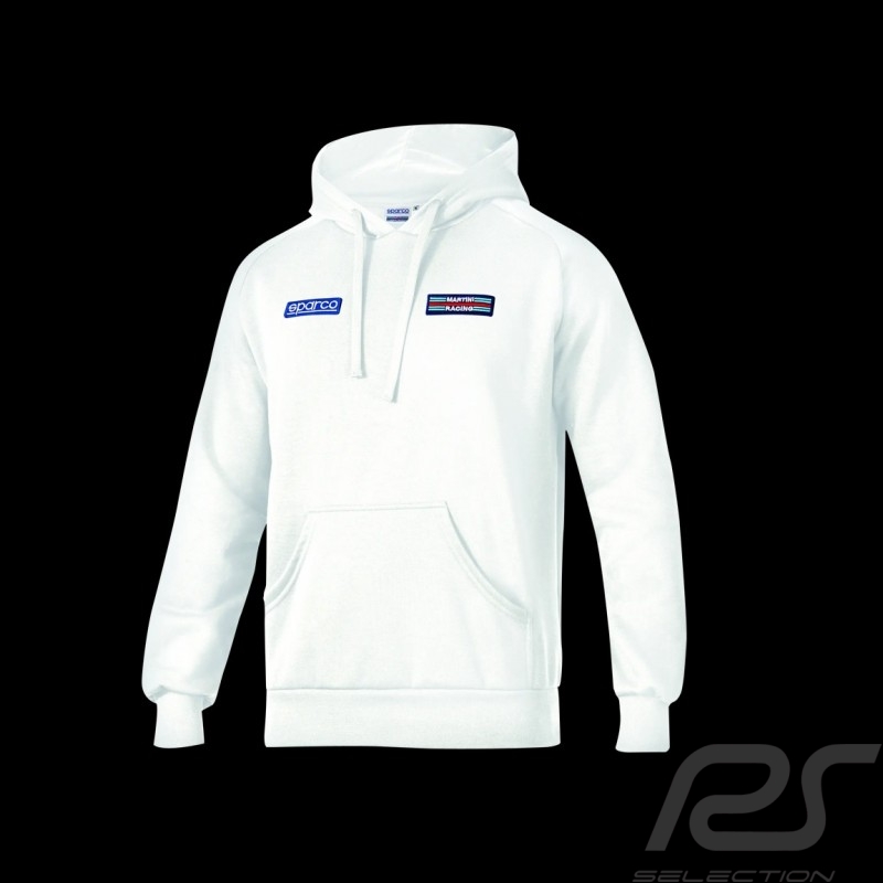 Sweatshirt Porsche Martini Racing Hoodie à Capuche Sparco Blanc - Homme 01340MRBI
