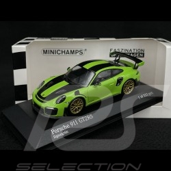 Porsche 911 GT2 RS Type 991 Weissach Package 2018 Vert Signal / Bandes Noires 1/43 Minichamps 413067283