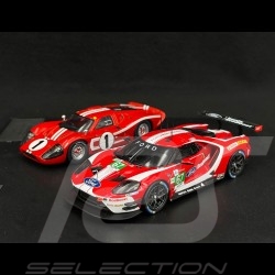 Duo Ford GT40 n° 1 & Ford GT n° 67 Vainqueur 24h Le Mans 1967 - 2019 1/43 Ixo Models SP-FGT-43003-SET2