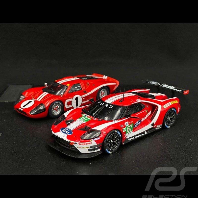 Duo Ford GT40 n° 1 & Ford GT n° 67 Vainqueur 24h Le Mans 1967 - 2019 1/43 Ixo Models SP-FGT-43003-SET2
