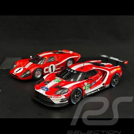Duo Ford GT40 n° 1 & Ford GT n° 67 Vainqueur 24h Le Mans 1967 - 2019 1/43 Ixo Models SP-FGT-43003-SET2