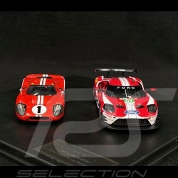 Duo Ford GT40 n° 1 & Ford GT n° 67 Sieger 24h Le Mans 1967 - 2019 1/43 Ixo Models SP-FGT-43003-SET2