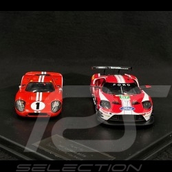 Duo Ford GT40 n° 1 & Ford GT n° 67 Vainqueur 24h Le Mans 1967 - 2019 1/43 Ixo Models SP-FGT-43003-SET2
