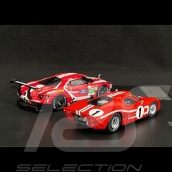 Duo Ford GT40 n° 1 & Ford GT n° 67 Vainqueur 24h Le Mans 1967 - 2019 1/43 Ixo Models SP-FGT-43003-SET2