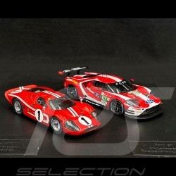 Duo Ford GT40 n° 1 & Ford GT n° 67 Sieger 24h Le Mans 1967 - 2019 1/43 Ixo Models SP-FGT-43003-SET2