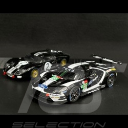 Duo Ford GT40 n° 2 & Ford GT n° 66 Vainqueur 24h Le Mans 1966 - 2019 1/43 Ixo Models SP-FGT-43002-SET2