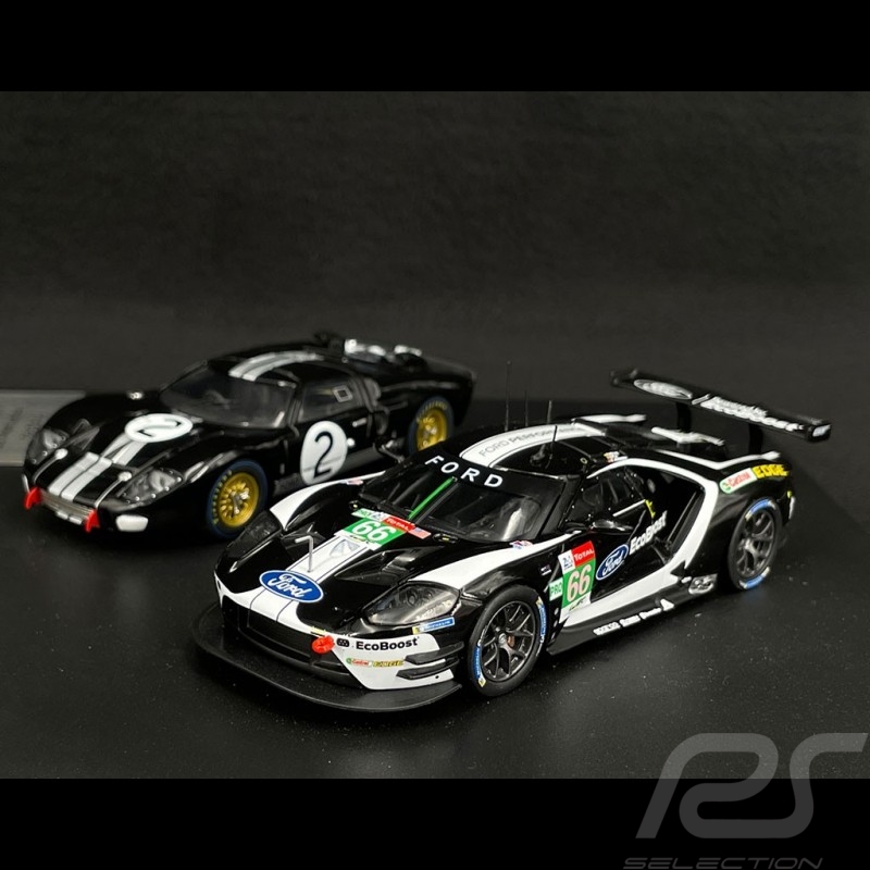Duo Ford GT40 n° 2 & Ford GT n° 66 Sieger 24h Le Mans 1966 - 2019 1/43 Ixo Models SP-FGT-43002-SET2
