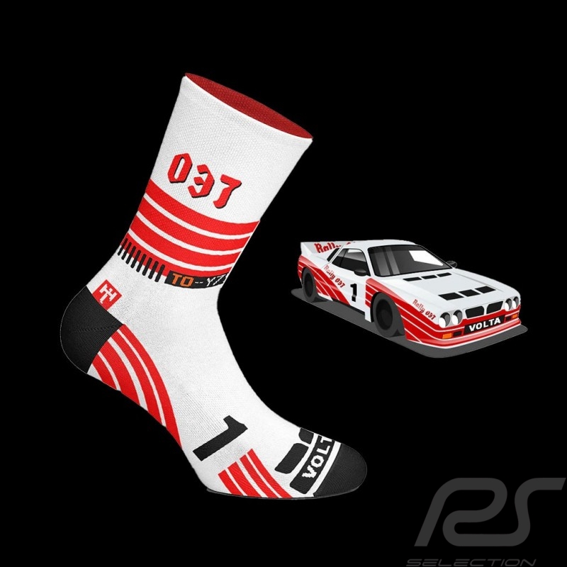 Lancia 037 Eminence Socken Rot / Weiß - Unisex - Größe 41/46
