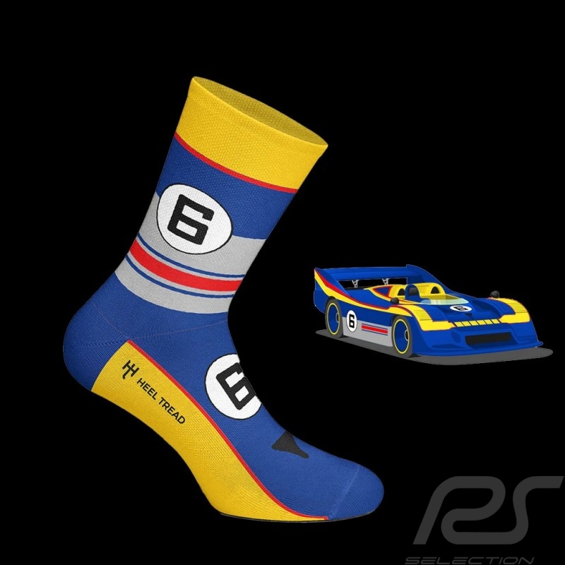 Porsche 917/30 Sunoco socks Blue / Yellow / Red - unisex - Size 41/46