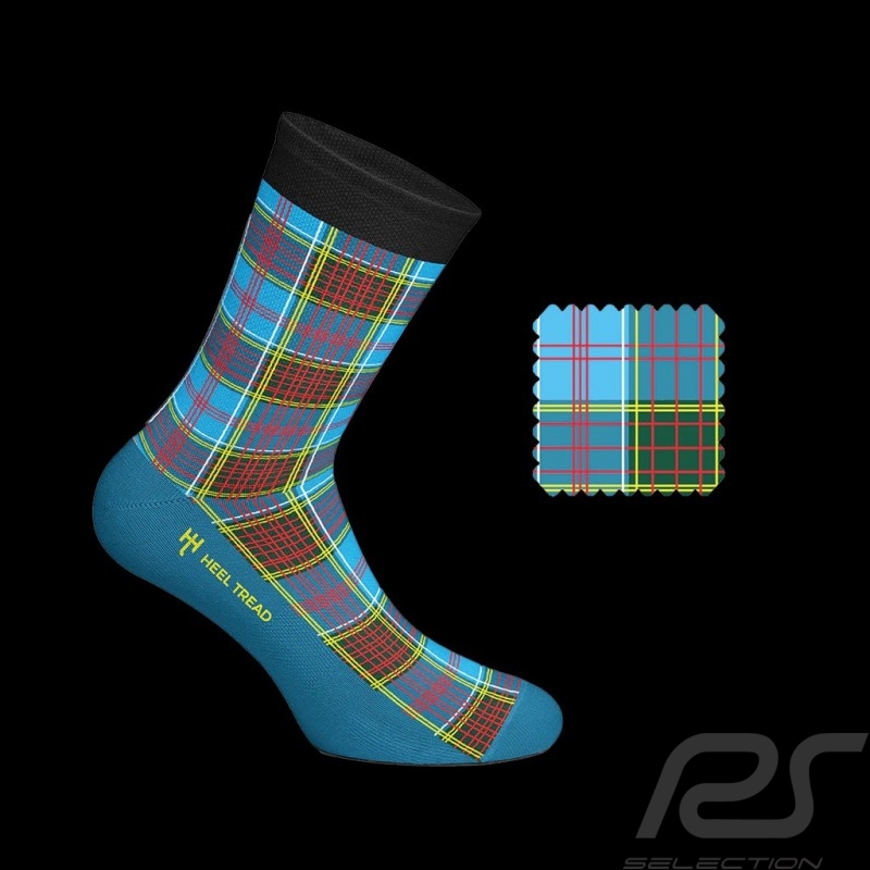 Porsche 930 Magnus Walker Tartan socks Blue / Yellow / Red - unisex - Size 41/46