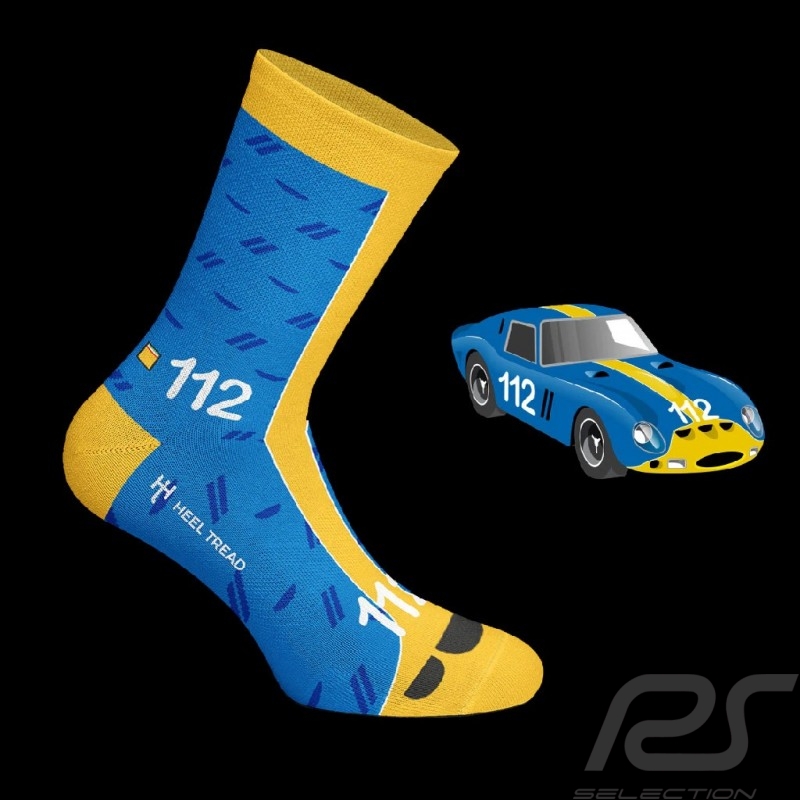 Chaussettes Ferrari 250 GTO Targa Florio Jaune / Bleu / Marine - mixte - Pointure 41/46
