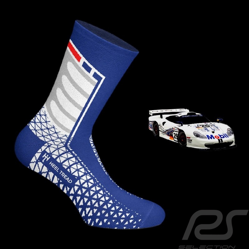 911 GT1 Le Mans Inspiration Socken Blau / Grau / Weiß - Unisex - Größe 41/46 911 GT1 Le Mans Inspiration Socken Blau / Grau / Weiß - Unisex - Größe 41/46