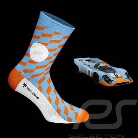 Chaussettes Inspiration 917 Gulf / GT 40 Le Mans Bleu / Orange / Blanc - mixte - Pointure 41/46