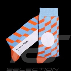917 Gulf / GT 40 Le Mans Inspiration Socken Blau / Orange / Weiß - Unisex - Größe 41/46