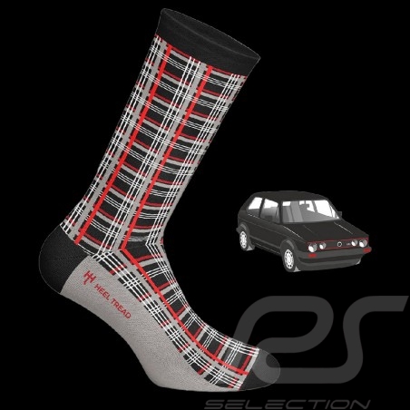 Chaussettes longues / mi-bas Inspiration VW Golf GTI noir / rouge / gris - mixte - Pointure 41/46