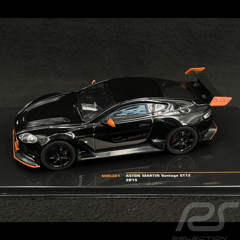Aston Martin Vantage GT12 2015 Noir / Orange 1/43 Ixo Models MOC301