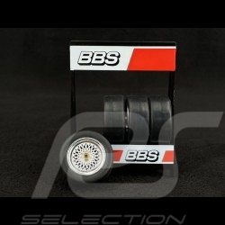 Set of 4 Wheels and BBS rims for Porsche Silver Metallic 1/18 Ixo Models 18SET004W