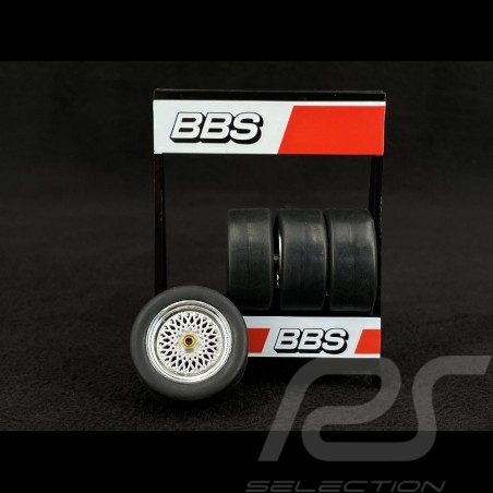 Set de 4 Roues Jantes BBS pour Porsche Argent 1/18 Ixo Models 18SET004W