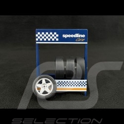 Set of 4 Wheels and Speedline rims for Porsche Silver Metallic 1/18 Ixo Models 18SET007W