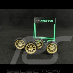 Set of 4 Wheels and ROTA rims for Porsche Gold 1/18 Ixo Models 18SET005W