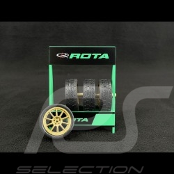 Set mit 4 ROTA Felgen und Reifen für Porsche Gold 1/18 Ixo Models 18SET005W
