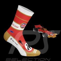 Chaussettes Inspiration Lotus F1 72 Gold Leaf Rouge / Blanc / Or - mixte - Pointure 41/46
