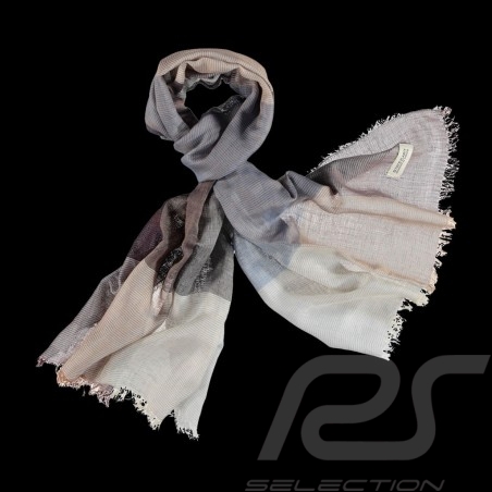 State of Art Scarf Blue White Brown large checker 82518702-5719