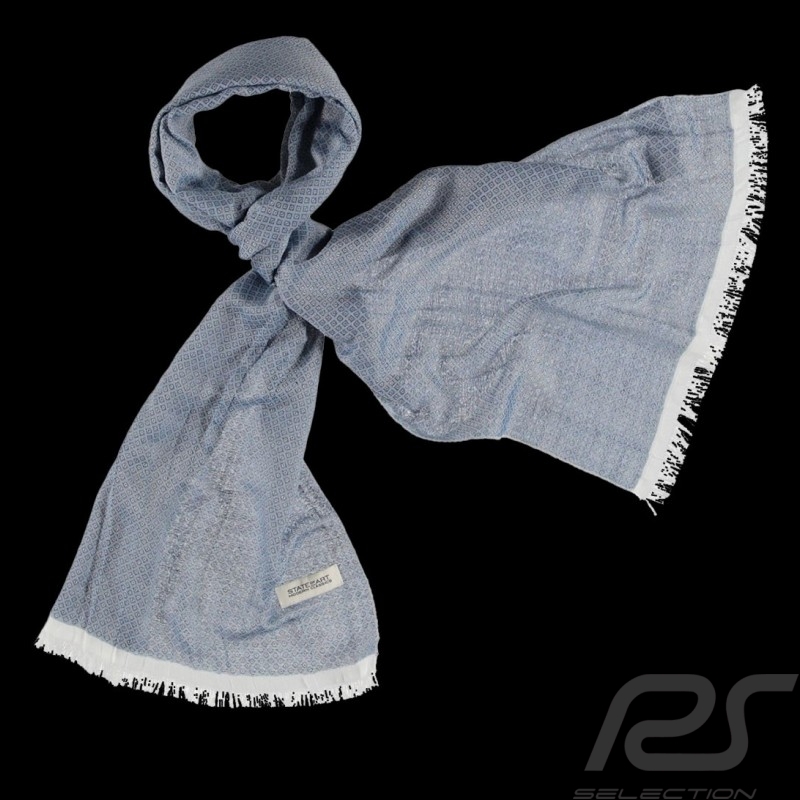 State of Art Scarf Blue White fine jacquard 82618700-5311