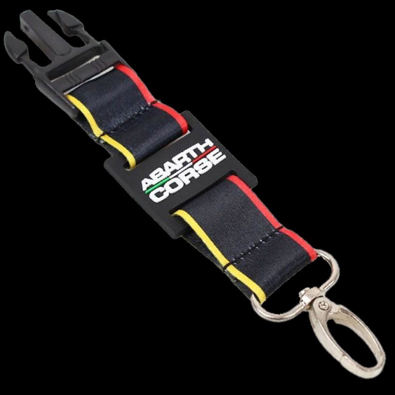 Porte-clés Officiel Abarth – Carbone Jaune – Fabriqué En Italie – 2 Ans De Garantie