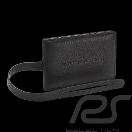 Luggage tag Porsche Design Leather Black 4056487001708
