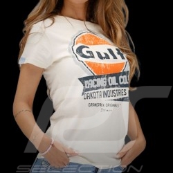 T-shirt Gulf Racing Oil Blanc Crème - femme