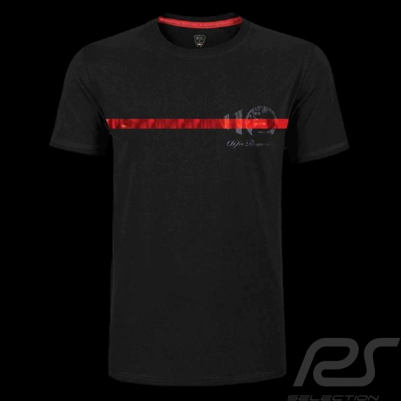 Alfa Romeo T-shirt 110 Years Metallic line Black / Red AR005-200 - men