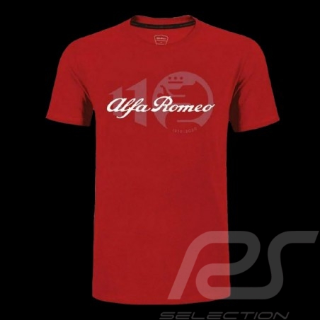 T-shirt Alfa Romeo 110 ans 1910-2020 Rouge / Blanc AR000-600 - homme