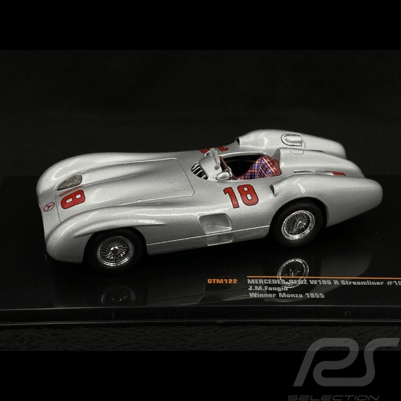Juan Manuel Fangio Mercedes W196 R Streamliner F1 n° 18 Sieger GP Monza 1955 1/43 Ixo Models GTM122 Juan Manuel Fangio Mercedes W196 R Streamliner F1 n° 18 Sieger GP Monza 1955 1/43 Ixo Models GTM122