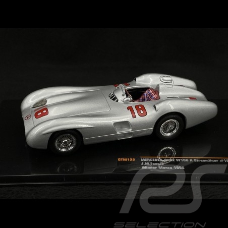 Juan Manuel Fangio Mercedes W196 R Streamliner F1 n° 18 Vainqueur GP Monza 1955 1/43 Ixo Models GTM122