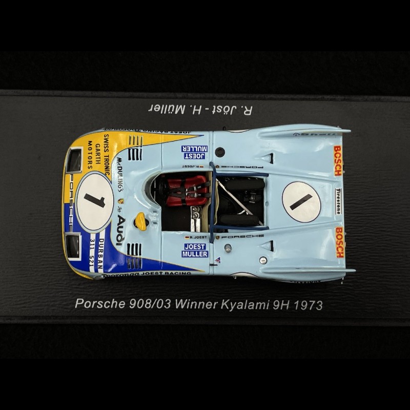 Spark 1/43 Porsche 908/03 N°1 – Vainqueur 9 Heures Kyalami 1973 – R. Jöst