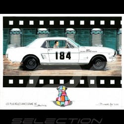 Ford Mustang 184 "Les plus belles années d'une vie" Bull the Dog Reproduction of an original painting by Bixhope Art